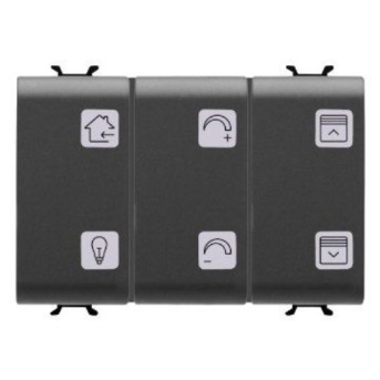 GW12784A Intrerupator cu simboluri KNX 6+1 canale 3 module CH/Nergu Satin - GW12784A - 8011564876293